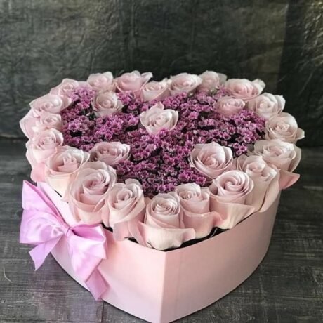 Heart Box Rose Flowers
