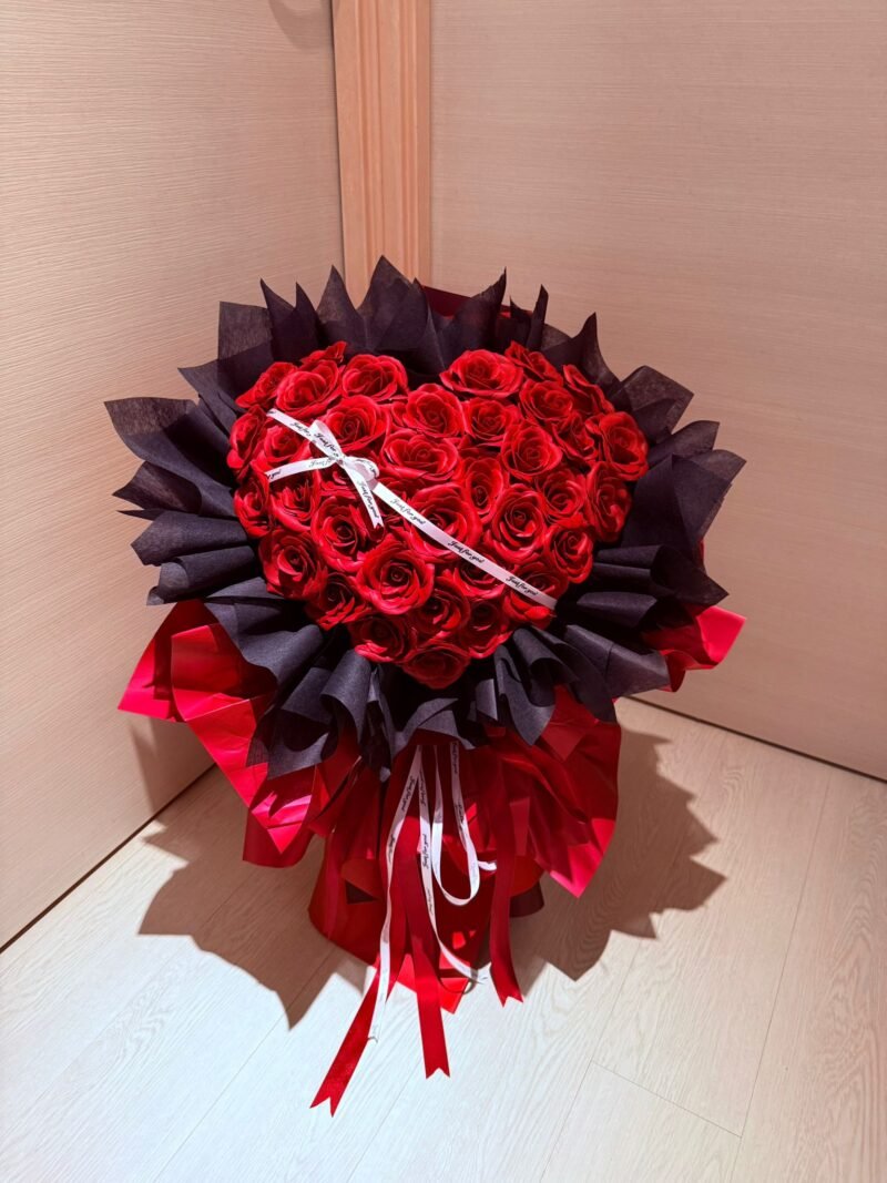 soap roses with heart shape